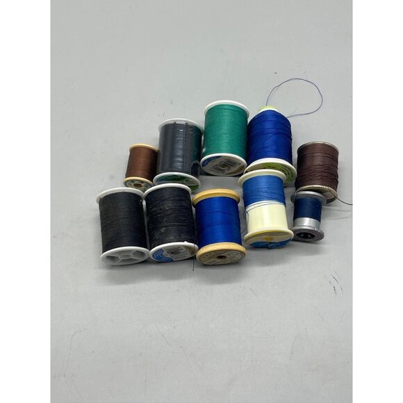 10 spools of polyester thread varying colors blue green and sizes crafts READ - Picture 3 of 6